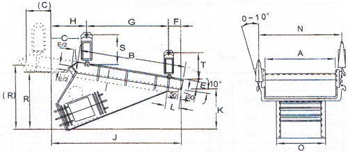 XJG、XJGF慣性共振式給料機(jī)外形尺寸圖